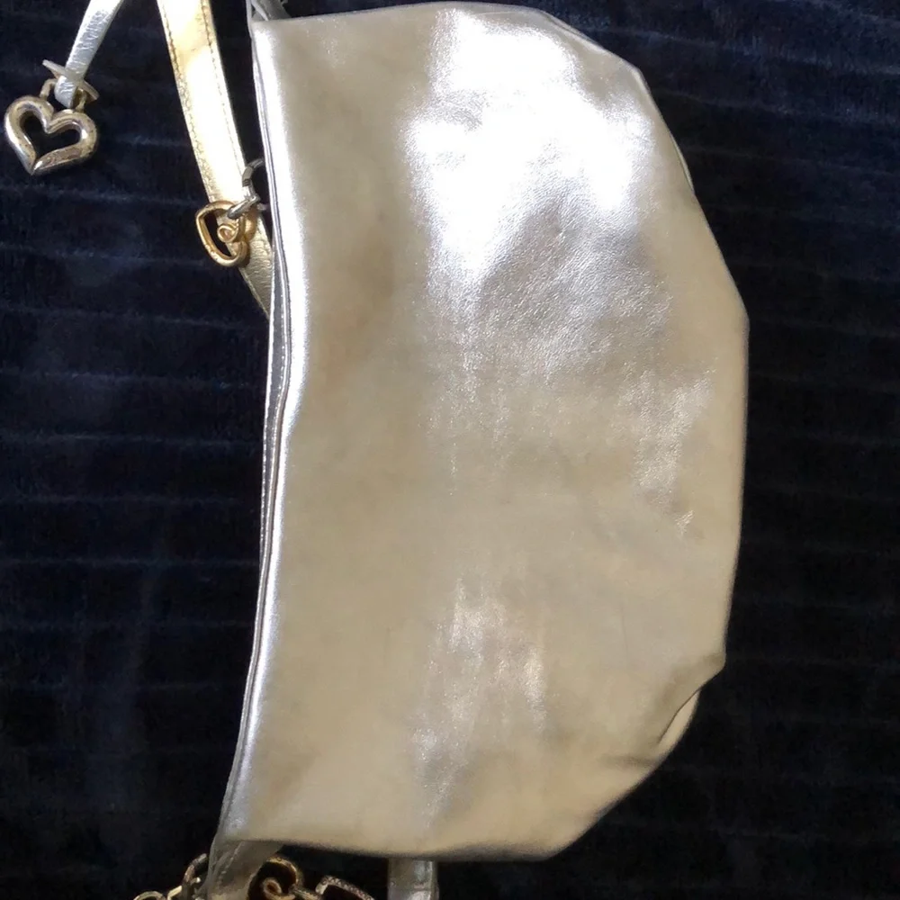 Brighton Liquid‎ Silver Shoulder Bag Reflective Metallic Baguette